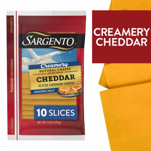 Sargento® Creamery Cheddar Sliced Cheese Perspective: front