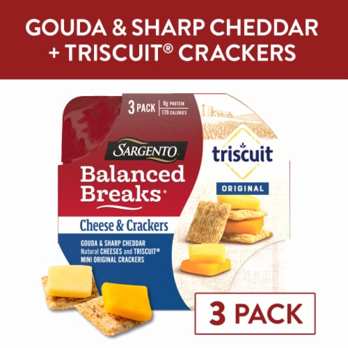 Sargento® Balanced Breaks® Gouda and Sharp Cheddar Cheese with Mini Triscuit Crackers Perspective: front