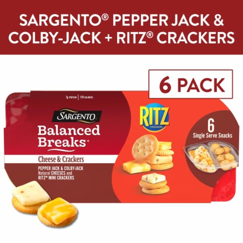 Sargento® Balanced Breaks Pepper Jack and Colby-Jack Cheeses with Mini Ritz® Crackers Snack Pack Perspective: front
