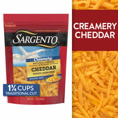 Sargento® Creamery Shredded Natural Cheddar Cheese Perspective: front