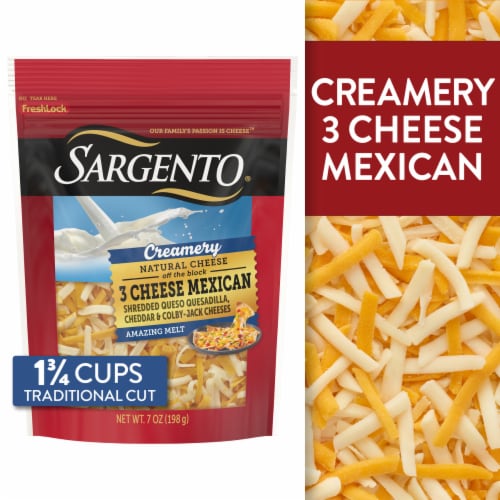 Sargento® Creamery Shredded Natural 3 Cheese Mexican Blend Cheese Perspective: front