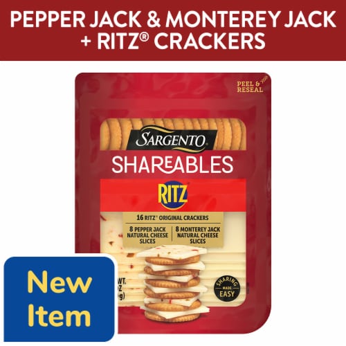 Sargento® Shareables Pepper Jack & Monterey Jack Sliced Cheese with Ritz® Original Crackers Perspective: front
