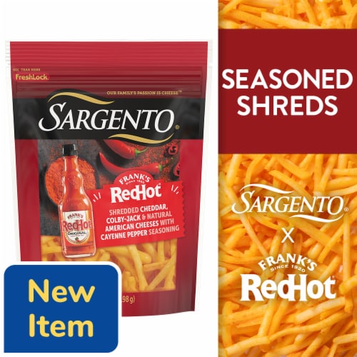 Sargento® Frank's Red Hot® Cheddar with Colby Jack and Natural American Cheese Shreds Perspective: front