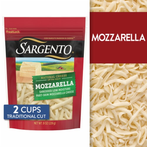 Sargento® Off the Block Low Moisture Part-Skim Mozzarella Shredded Cheese Perspective: front