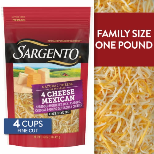 Sargento® Off the Block Fine Cut Shredded 4 Cheese Mexican Cheese Perspective: front