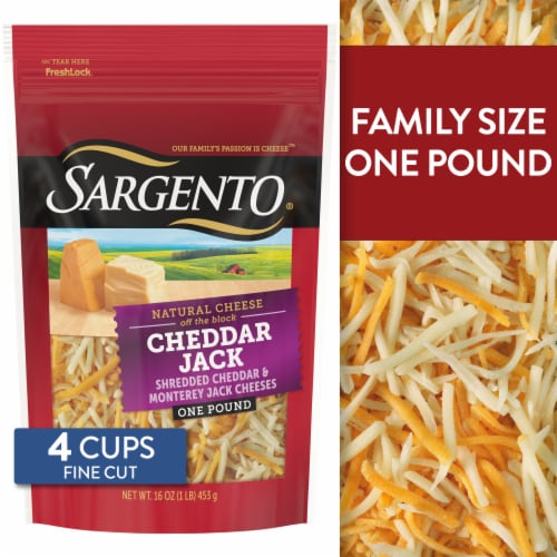 Sargento® Cheddar Jack Shredded Cheese Fine Cut Perspective: front