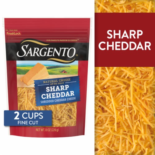 Sargento® Off The Block Fine Cut Sharp Cheddar Natural Cheese Shreds Perspective: front