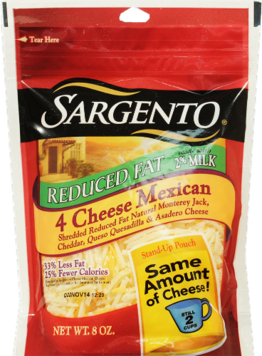 Sargento Reduced Fat 4 Cheese Mexican Blend Perspective: front