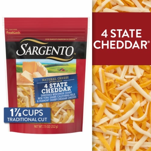 Sargento® Off the Block 4 State Cheddar Shredded Cheese Perspective: front