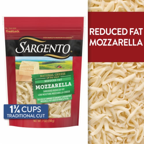 Sargento® Reduced Fat Mozzarella Shredded Cheese Traditional Cut Perspective: front