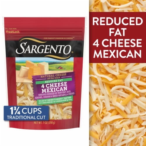 Sargento® Reduced Fat 4 Cheese Mexican Shredded Cheese Traditional Cut Perspective: front