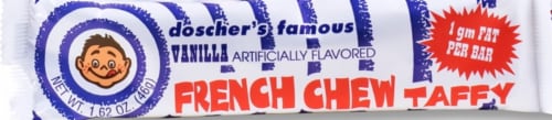 Doscher's Famous Vanilla French Chew Taffy Candy Perspective: front