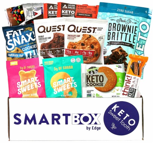 Keto Sweets Snack Box and Care Package | Low Carb and Keto Friendly Gift or Snack Set Perspective: front
