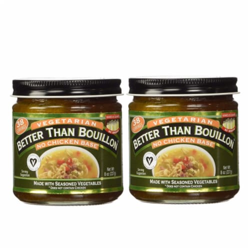 Better Than Bouillon No Chicken Base Two Pack (8oz Each) Vegetarian Bouillon Base for Soups Perspective: front