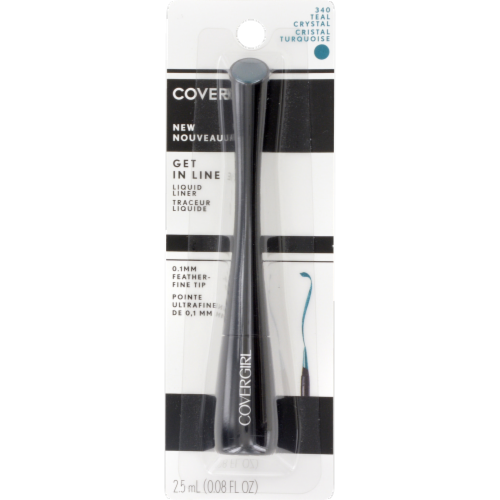 CoverGirl Get in Line 340 Teal Crystal Liquid Liner Perspective: front