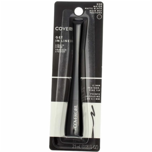 CoverGirl Get In Line 320 Major Matte Black Liquid Eye Liner Perspective: front
