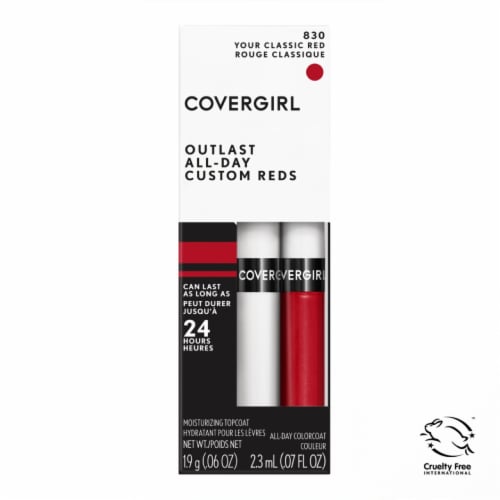 CoverGirl 830 Your Classic Red Outlast All-Day Custom Reds Lipstick Perspective: front