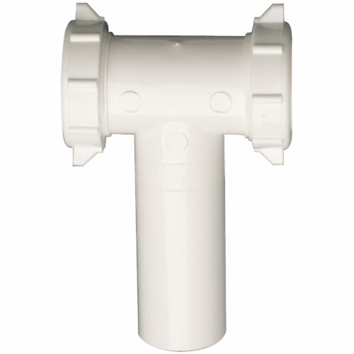 Keeney 1-1/2 In. White Polypropylene Center Outlet Tee 130WK Perspective: front