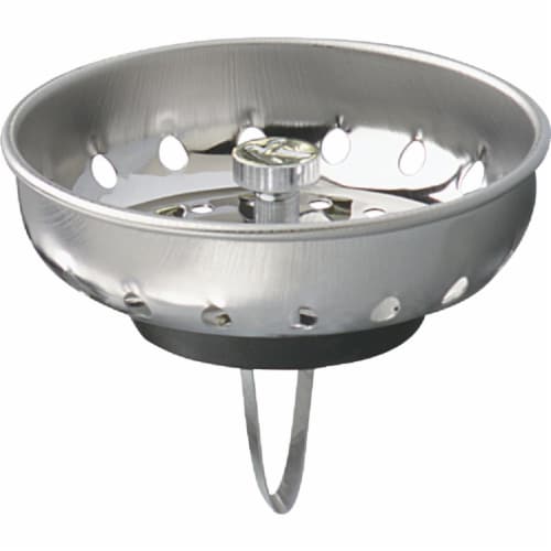 Keeney 3-3/8 In. Stainless Steel Basket Strainer Stopper 1443-1SS Perspective: front