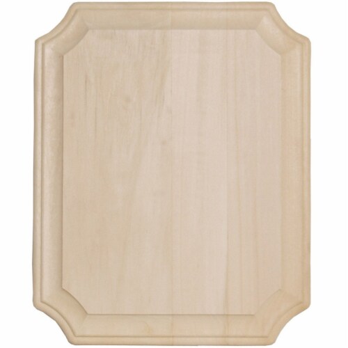 Basswood French Corner Plaque-8 X10 X.75 Perspective: front