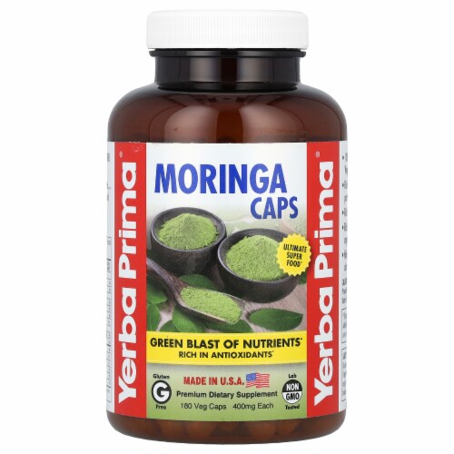 Yerba Prima Moringa Veg Caps 400mg Perspective: front