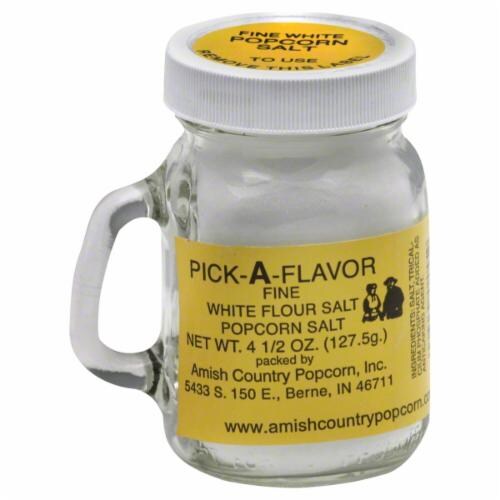 Amish Country Fine White Flour Popcorn Salt Perspective: front