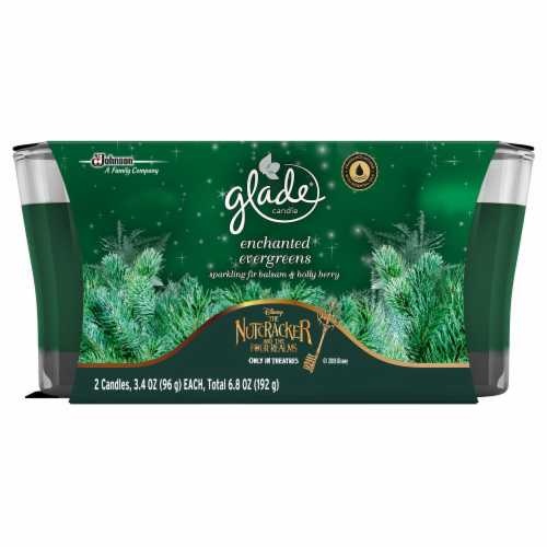 Glade Candle Enchanted Evergreen Twin Pack Perspective: front