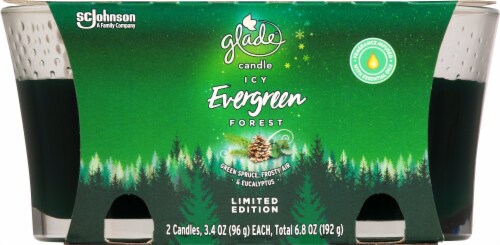 Glade Limited Edition Icy Evergreen Forest Candles - 2 pk - Green Perspective: front