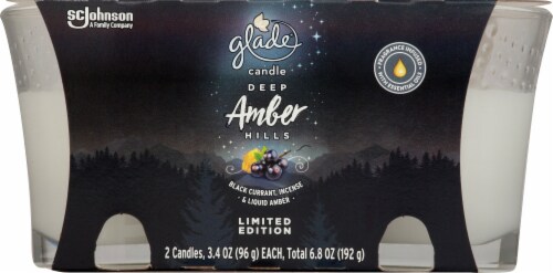 Glade Limited Edition Deep Amber Hills Candles - 2 pk - White Perspective: front