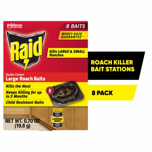 Raid Double Control Large Roach Baits, 8 Count Perspective: front