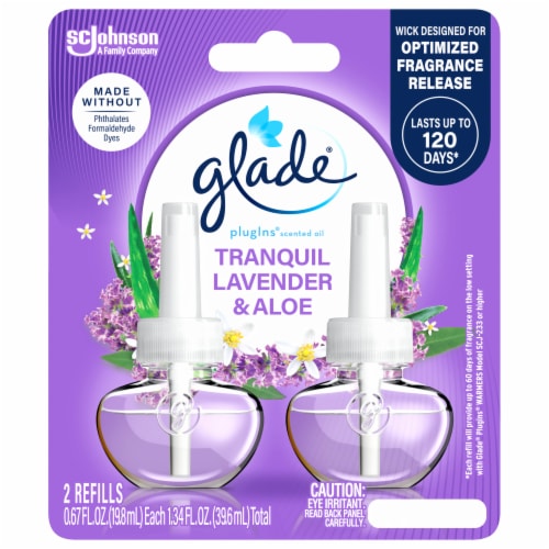 Glade® Tranquil Lavender & Aloe Scented Oil PlugIn Refills Perspective: front