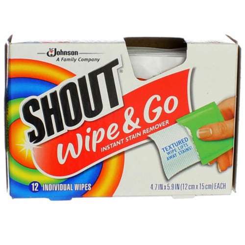 Shout Wipe & Go Instant Wipes Stain Remover, 12 ct - Kroger