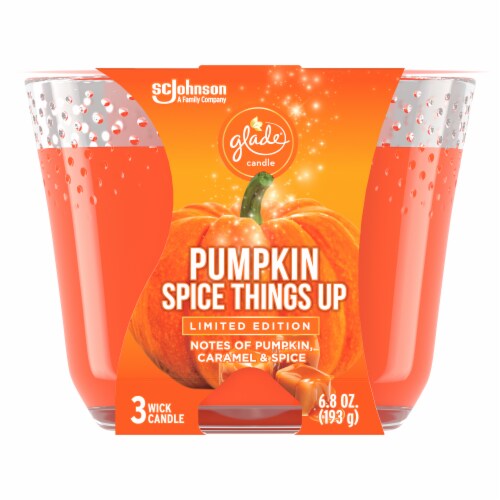 Glade® Pumpkin Spice Things Up 3 Wick Candle Perspective: front