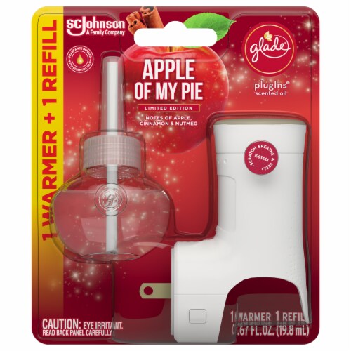 Glade PlugIns Scented Oil Air Freshener Refill, Apple Cinnamon, 3 refills, 2.01 fl oz