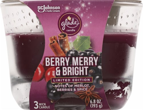 Glade 3-Wick Berry Merry and Bright Scented Candle Perspective: front