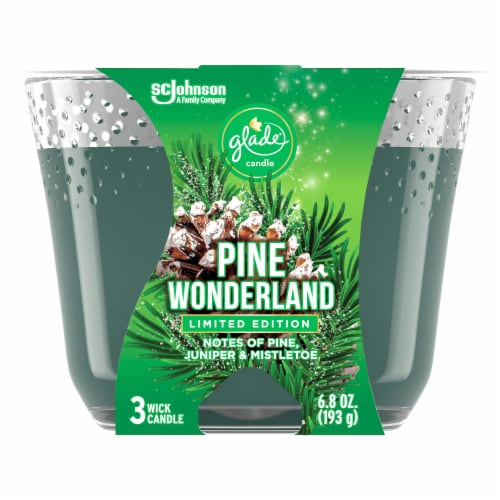 Glade® Pine Wonderland 3 Wick Candle Perspective: front