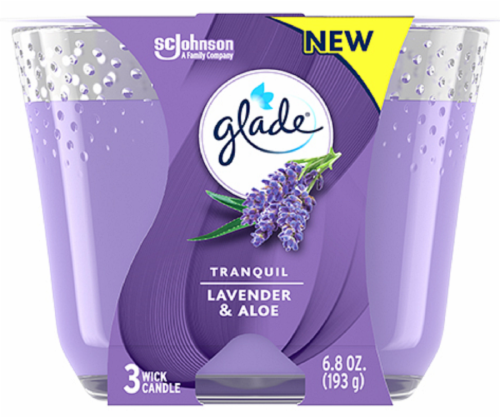 Glade® Tranquil Lavender Aloe 3-Wick Jar Candle Perspective: front