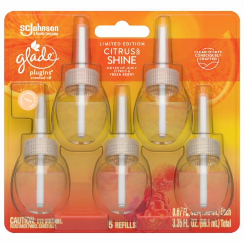 Glade Limited Edition Citrus and Shine PlugIns Scented Oil Refills Perspective: front