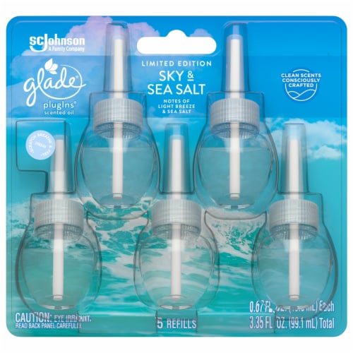 Glade Limited Edition Sky and Sea Salt PlugIns Scented Oil Refills Perspective: front