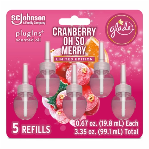 Glade Plug Ins Cranberry Oh So Merry Scented Oil Refills Perspective: front