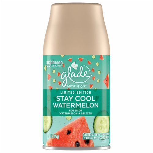Glade Automatic Stay Cool Watermelon Spray Refill Perspective: front