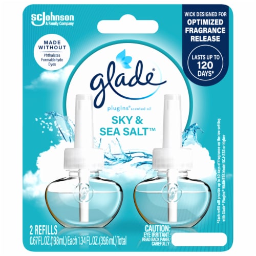 Glade® PlugIns® Scented Oil Air Freshener Sky & Sea Salt, 2 ct / 1.35 fl oz  - Fry's Food Stores