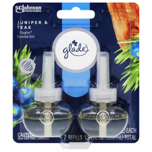 Glade® Fresh Juniper & Teak PlugIns® Scented Oils Refills Perspective: front