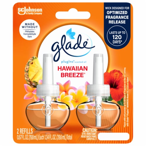 Glade® PlugIns® Hawaiian Breeze® Scented Oil Refills Perspective: front