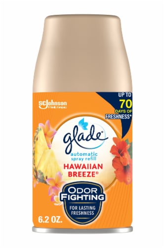Glade Automatic Spray Refill, Air Freshener, Hawaiian Breeze, 6.2 oz Perspective: front