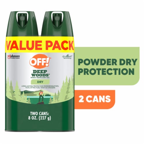 OFF! Deep Woods Insect Repellent VIII Dry Non-Greasy DEET Mosquito Spray, 4 oz, 2 Count Perspective: front