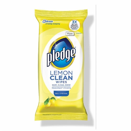 Pledge Lemon Scent Wipes Natural Beauty Shine Restore & Refresh OLD FORMULA