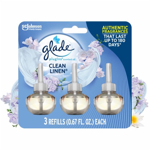 Glade 0.67 fl. oz. Clean Linen Scented Oil Plug In Air Freshener