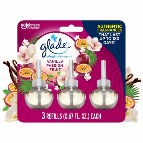 Glade® PlugIns® Vanilla Passion Fruit Scented Oil Refills Perspective: front