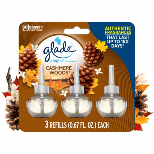 Glade® PlugIns® Cashmere Woods Scented Oil Refills Perspective: front